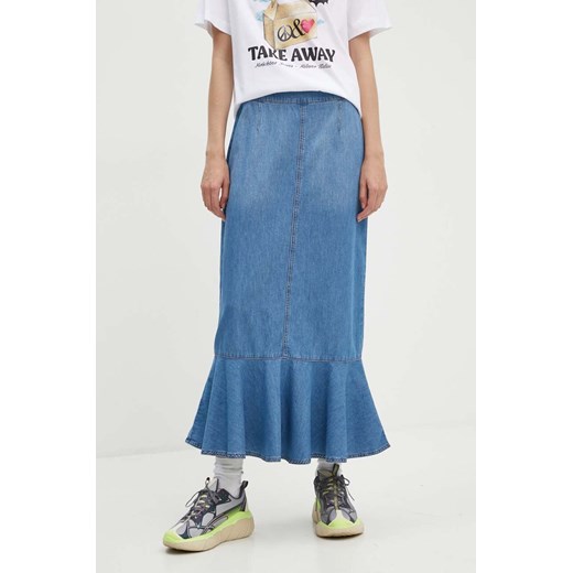 Moschino Jeans spódnica jeansowa kolor niebieski maxi rozkloszowana 0123.3740 Moschino Jeans S okazja ANSWEAR.com