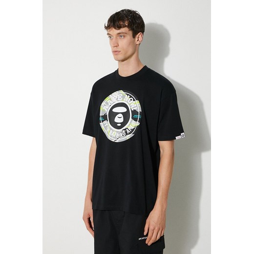 AAPE t-shirt bawełniany Basic Tee męski kolor czarny z nadrukiem AAPTEM1444XXM ze sklepu PRM w kategorii T-shirty męskie - zdjęcie 173833139