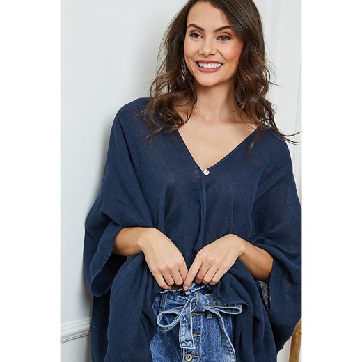 Fleur de Lin Lniana bluzka w kolorze granatowym Fleur De Lin XL okazja Limango Polska