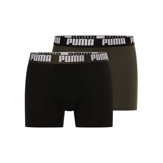 Puma Spodnie w 2-paku Mężczyźni Bawełna oliwkowy jednolity ze sklepu vangraaf w kategorii Majtki męskie - zdjęcie 173835896