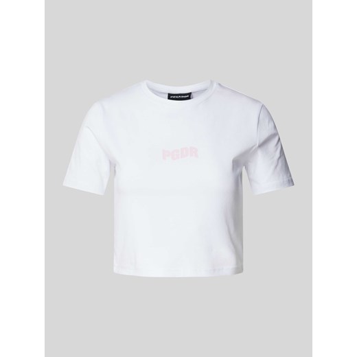T-shirt krótki z nadrukiem z logo model ‘VINYA’ ze sklepu Peek&Cloppenburg  w kategorii Bluzki damskie - zdjęcie 173836865