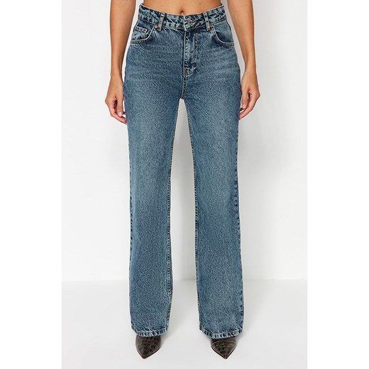 trendyol Dżinsy - Comfort fit - w kolorze niebieskim ze sklepu Limango Polska w kategorii Jeansy damskie - zdjęcie 173837315