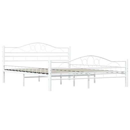 Białe metalowe łóżko minimalistyczne 140x200 cm - Frelox Elior One Size Edinos.pl