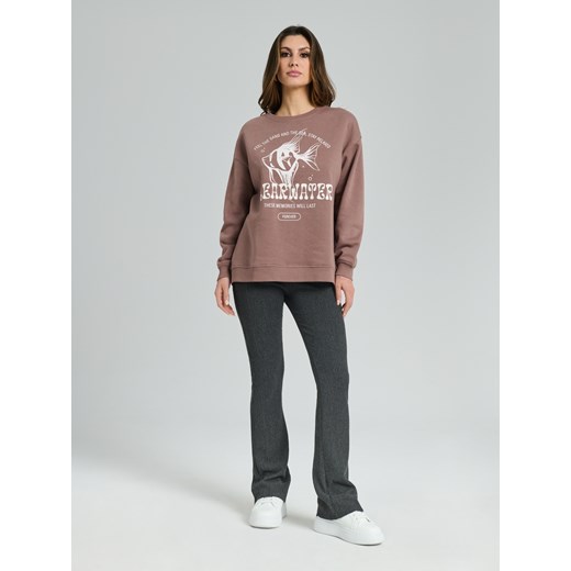 Sinsay - Bluza z nadrukiem - fioletowy Sinsay L Sinsay