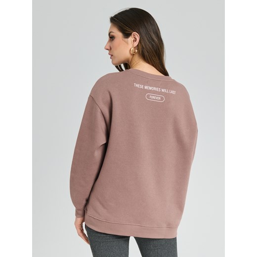 Sinsay - Bluza z nadrukiem - fioletowy Sinsay L Sinsay