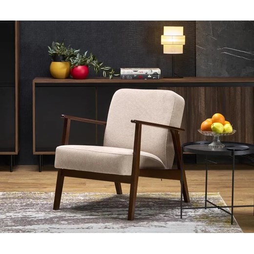 Beżowy tapicerowany fotel lisek - Conti 3X Elior One Size Edinos.pl