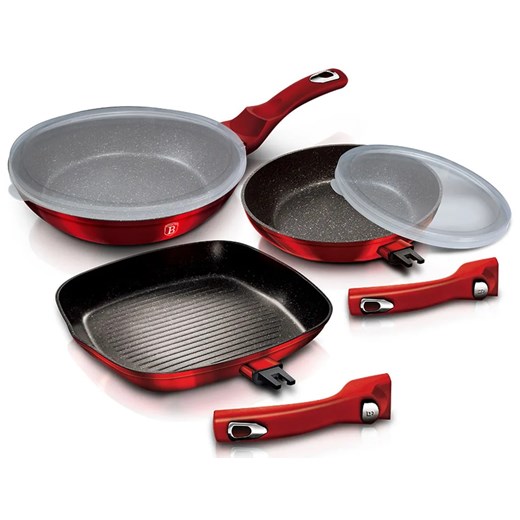 3 sztuki patelni aluminiowych z odpinanymi rączkami L4-P02 ze sklepu Edinos.pl w kategorii Naczynia - zdjęcie 173843745