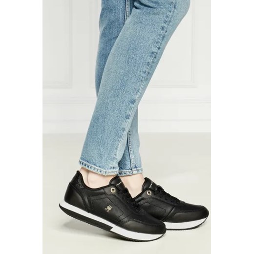Tommy Hilfiger Skórzane sneakersy ELEVATED ESSENT RUNNER MONOGRAM Tommy Hilfiger 36 Gomez Fashion Store