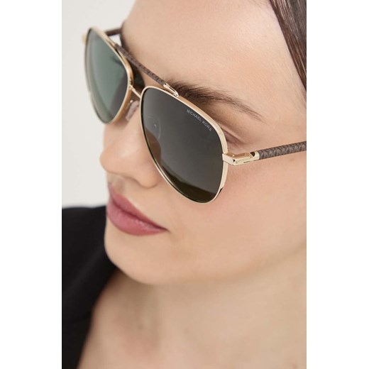 Michael Kors okulary przeciwsłoneczne PORTUGAL damskie kolor złoty 0MK1146 ze sklepu ANSWEAR.com w kategorii Okulary przeciwsłoneczne damskie - zdjęcie 173851469