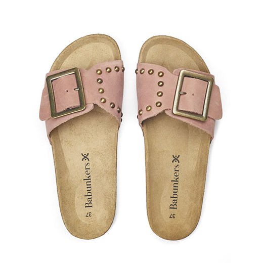 BABUNKERS Family Skórzane klapki w kolorze jasnoróżowym Babunkers Family 41 okazyjna cena Limango Polska