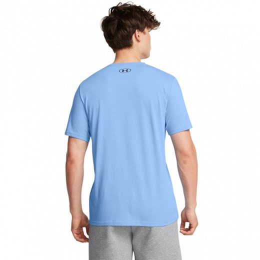 Męski t-shirt z nadrukiem Under Armour UA M Sportstyle LC SS - niebieski ze sklepu Sportstylestory.com w kategorii T-shirty męskie - zdjęcie 173859437