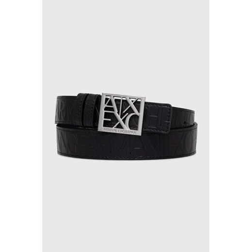 Armani Exchange pasek dwustronny damski kolor czarny 941179 CC793 ze sklepu ANSWEAR.com w kategorii Paski damskie - zdjęcie 173859678