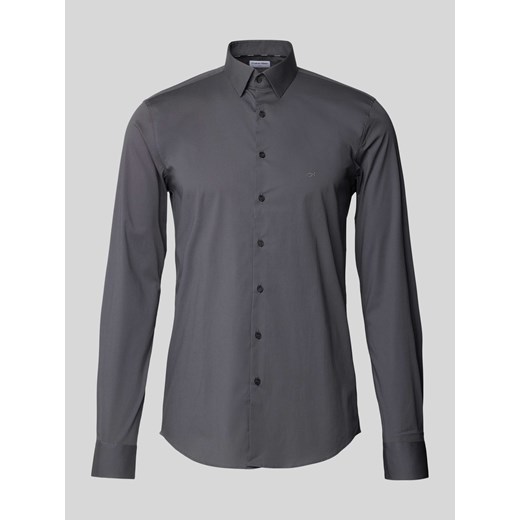 Koszula biznesowa o kroju slim fit z wyhaftowanym logo model ‘Bari’ ze sklepu Peek&Cloppenburg  w kategorii Koszule męskie - zdjęcie 173863397