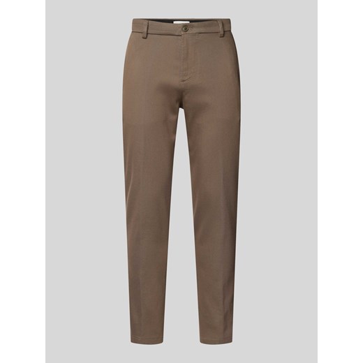 Spodnie materiałowe o kroju tapered fit ze szlufkami na pasek model ‘AJEND’ ze sklepu Peek&Cloppenburg  w kategorii Spodnie męskie - zdjęcie 173864015