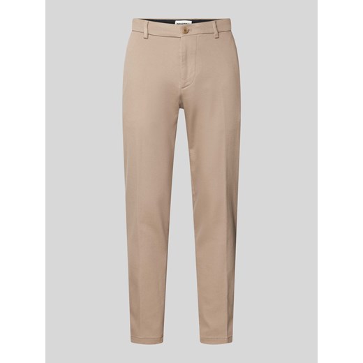 Spodnie materiałowe o kroju tapered fit ze szlufkami na pasek model ‘AJEND’ ze sklepu Peek&Cloppenburg  w kategorii Spodnie męskie - zdjęcie 173864337