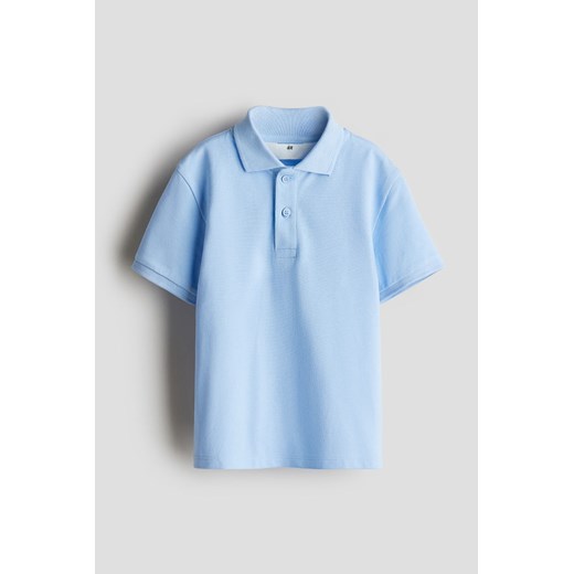 H & M - Top polo z bawełnianej piki - Niebieski ze sklepu H&M w kategorii T-shirty chłopięce - zdjęcie 173864506