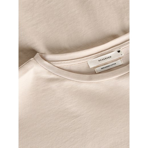 Reserved - Bawełniany t-shirt - beżowy Reserved XS Reserved