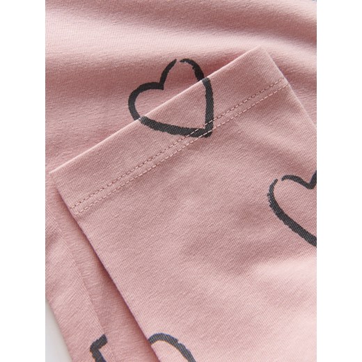 Reserved - Legginsy w serduszka - brudny róż Reserved 122 (6-7 lat) Reserved