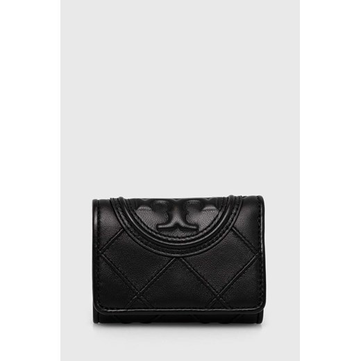 Tory Burch portfel skórzany Fleming Soft Small damski kolor czarny 156558.001 ze sklepu ANSWEAR.com w kategorii Portfele damskie - zdjęcie 173872215