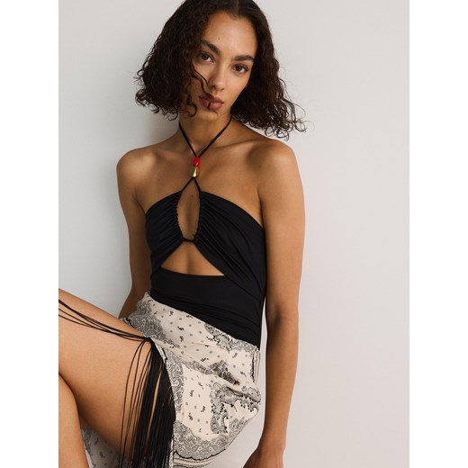 Reserved - Body z ozdobną imitacją kamieni - czarny Reserved XS Reserved