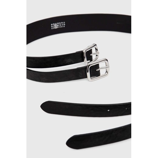 MM6 Maison Margiela pasek skórzany damski kolor czarny SA5TP0009 One size ANSWEAR.com