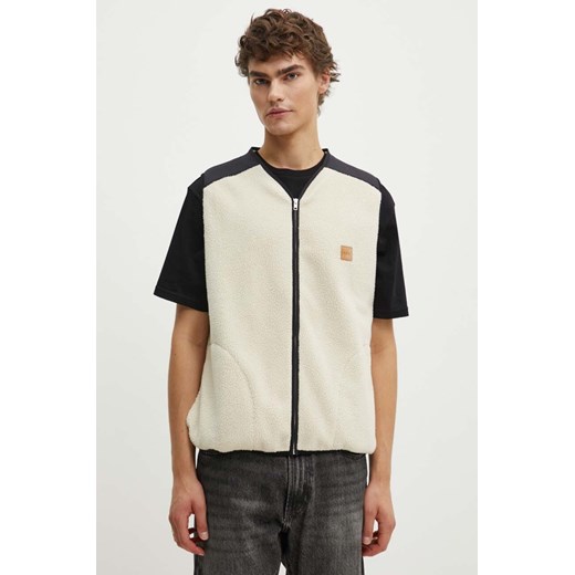 A.P.C. bezrękawnik blouson nate męski kolor beżowy przejściowy PSAIF.M02958 ze sklepu ANSWEAR.com w kategorii Kamizelki męskie - zdjęcie 173877429