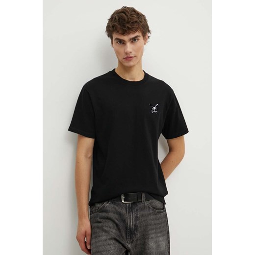 The Kooples t-shirt bawełniany męski kolor czarny z aplikacją HTSC29028K ze sklepu ANSWEAR.com w kategorii T-shirty męskie - zdjęcie 173877656