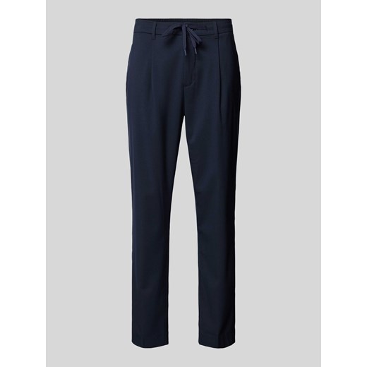 Spodnie materiałowe o kroju tapered fit z zakładkami w pasie model ‘LEROY’ Selected Homme L Peek&Cloppenburg