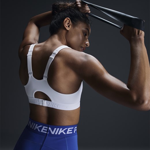 Damski regulowany stanik sportowy z wkładkami Nike Indy High Support - Biel Nike L Nike poland