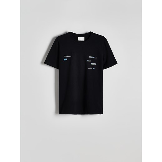 Reserved - T-shirt regular z nadrukiem - czarny ze sklepu Reserved w kategorii T-shirty męskie - zdjęcie 173883216