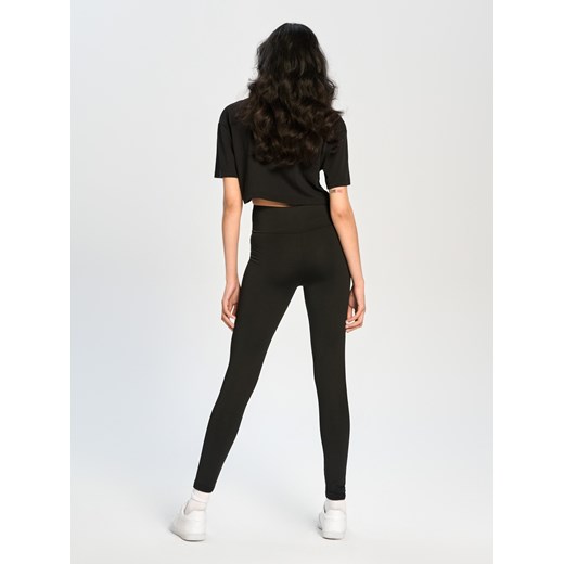 Sinsay - Legginsy z wysokim stanem - czarny Sinsay XS Sinsay