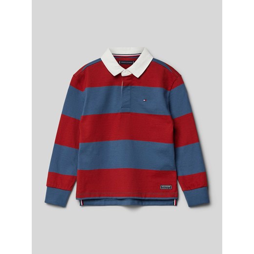 Bluzka z długim rękawem,wykładanym kołnierzem i wyhaftowanym logo ze sklepu Peek&Cloppenburg  w kategorii T-shirty chłopięce - zdjęcie 173885807