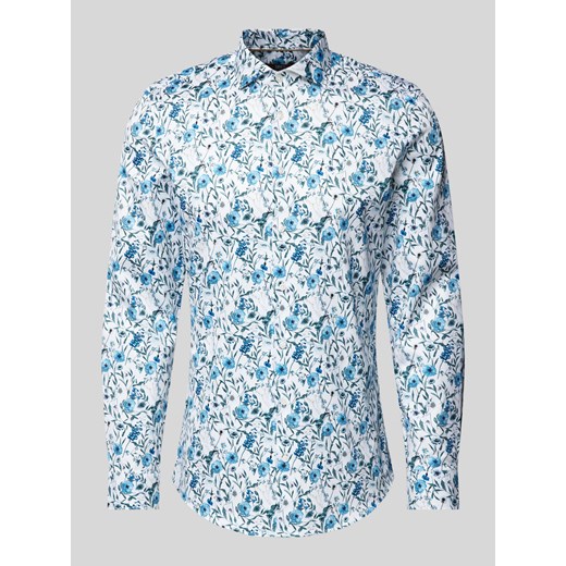 Koszula biznesowa o kroju super slim fit z tkaniny two-ply z kołnierzykiem typu kent ze sklepu Peek&Cloppenburg  w kategorii Koszule męskie - zdjęcie 173887847