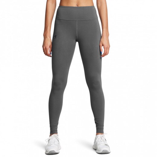 Damskie legginsy dzianinowe z wysokim stanem Under Armour Campus Legging - szare ze sklepu Sportstylestory.com w kategorii Spodnie damskie - zdjęcie 173889266