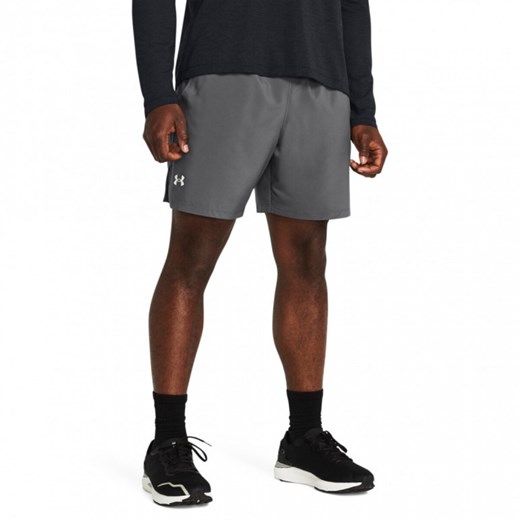 Męskie spodenki do biegania Under Armour UA Launch 7'' Short - szare ze sklepu Sportstylestory.com w kategorii Spodenki męskie - zdjęcie 173889389