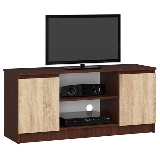 Szafka pod telewizor wenge + dąb sonoma - Galapi 3X 120 cm ze sklepu Edinos.pl w kategorii Szafki RTV - zdjęcie 173892857