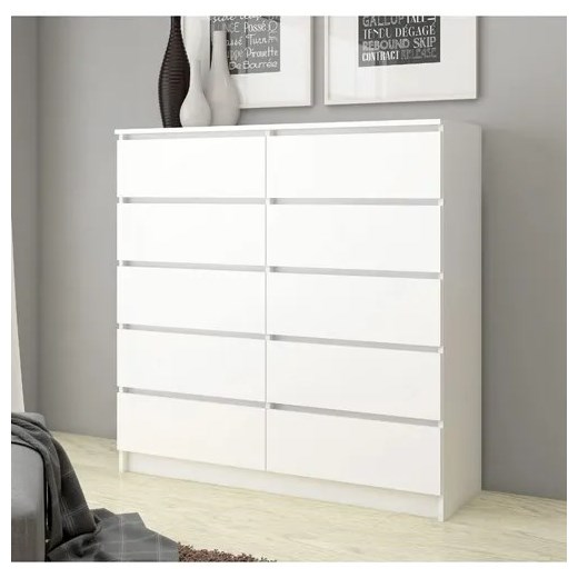 Biała, wysoka komoda pod telewizor - Zolari 3X Elior One Size Edinos.pl