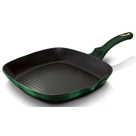 Zielona tytanowa patelnia grillowa C4-Z76 ze sklepu Edinos.pl w kategorii Naczynia - zdjęcie 173893318