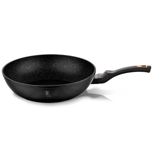 Aluminiowy wok z silikonowym uchwytem 30cm R6-F08 ze sklepu Edinos.pl w kategorii Naczynia - zdjęcie 173893335