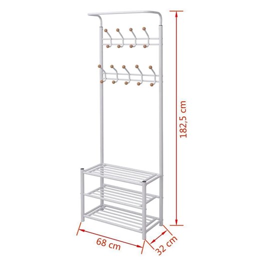 Wieszak na ubrania z półkami na buty Helio - Biały Elior One Size Edinos.pl