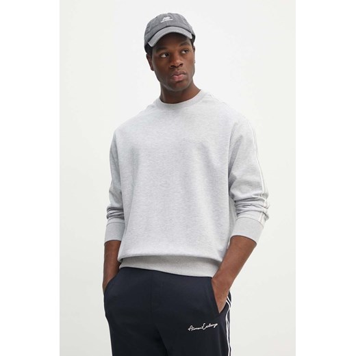 Armani Exchange bluza męska kolor szary z kapturem z aplikacją 8NZMSG Z9N1Z ze sklepu ANSWEAR.com w kategorii Bluzy męskie - zdjęcie 173894047