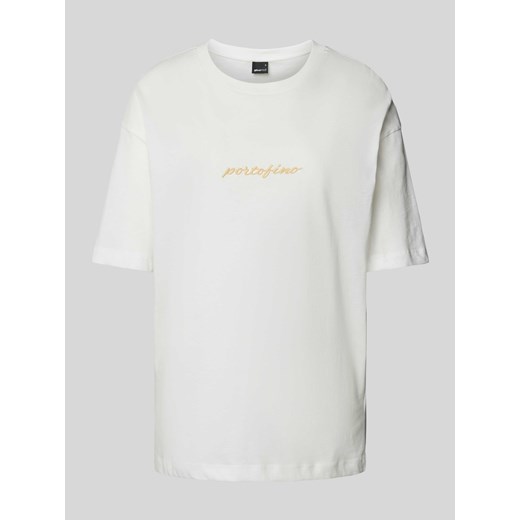 T-shirt z nadrukiem ze sloganem ze sklepu Peek&Cloppenburg  w kategorii Bluzki damskie - zdjęcie 173895247