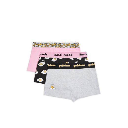 Cropp - 3 pack bokserek Gudetama - wielobarwny ze sklepu Cropp w kategorii Majtki damskie - zdjęcie 173897835