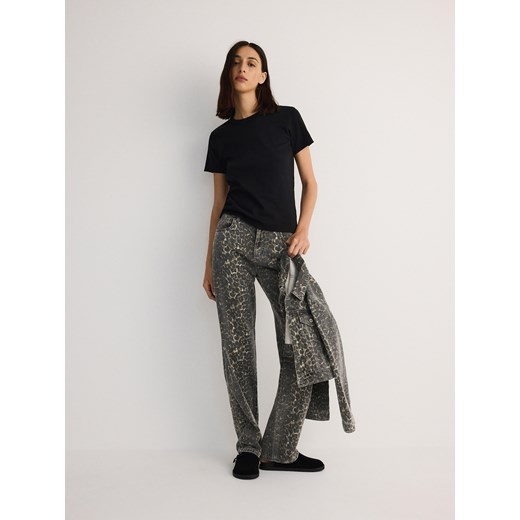 Reserved - T-shirt HEAVY COTTON - czarny - id: 3346P-99X - marki Reserved - 173898387 Reserved - T-shirt HEAVY COTTON - czarny ze sklepu Reserved w kategorii Bluzki damskie - zdjęcie 173898387