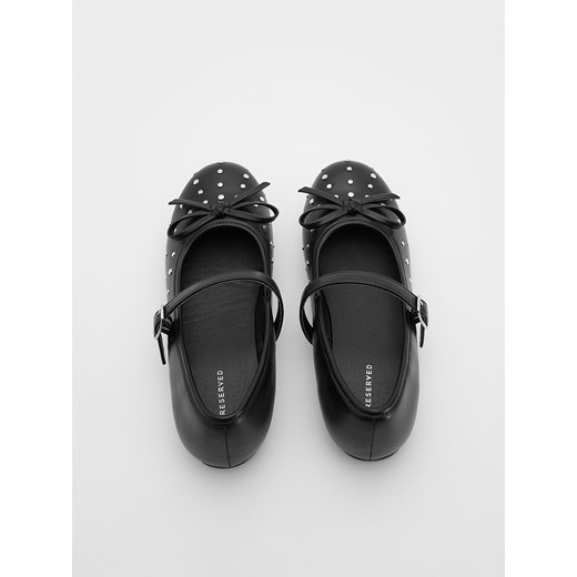 Reserved - Baleriny z dżetami - czarny Reserved 36 Reserved