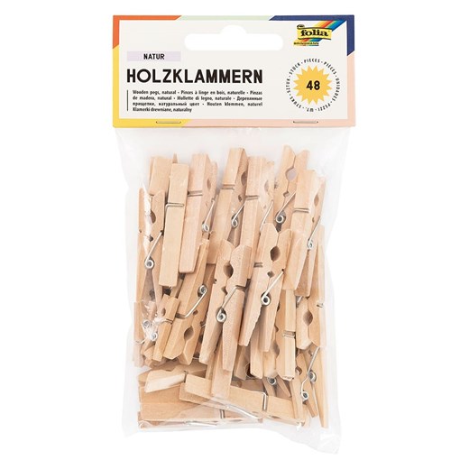 folia PAPER Drewniane klamerki (48 szt.) w kolorze beżowym ze sklepu Limango Polska w kategorii Zabawki - zdjęcie 173900446