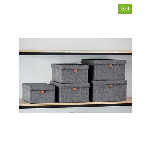 STORE IT Pudełka (5 szt.) w kolorze antracytowym ze sklepu Limango Polska w kategorii Pudełka i pojemniki - zdjęcie 173901656