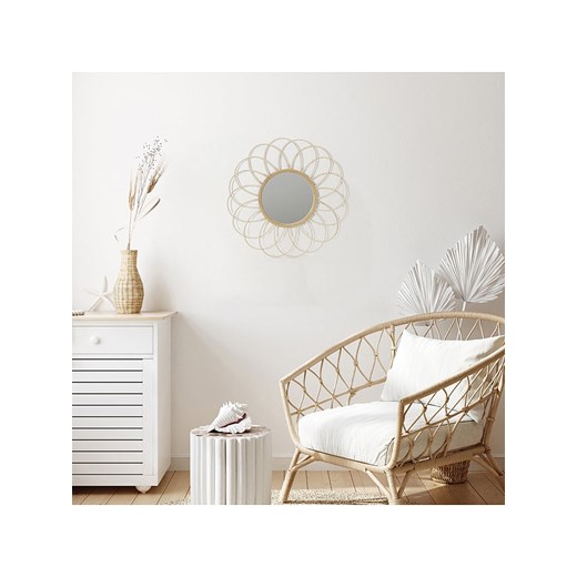 THE HOME DECO FACTORY Lustro ścienne w kolorze beżowym - Ø 56 cm ze sklepu Limango Polska w kategorii Lustra - zdjęcie 173901735
