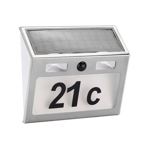 Garden Hero Solarna lampa LED z numerem w kolorze srebrnym - 18 x 15,5 cm ze sklepu Limango Polska w kategorii Dekoracje i akcesoria ogrodowe - zdjęcie 173904487