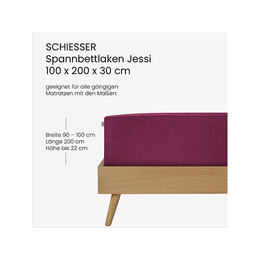 Schiesser Dżersejowe prześcieradło w kolorze bordowym na gumce Schiesser 100x200 cm wyprzedaż Limango Polska